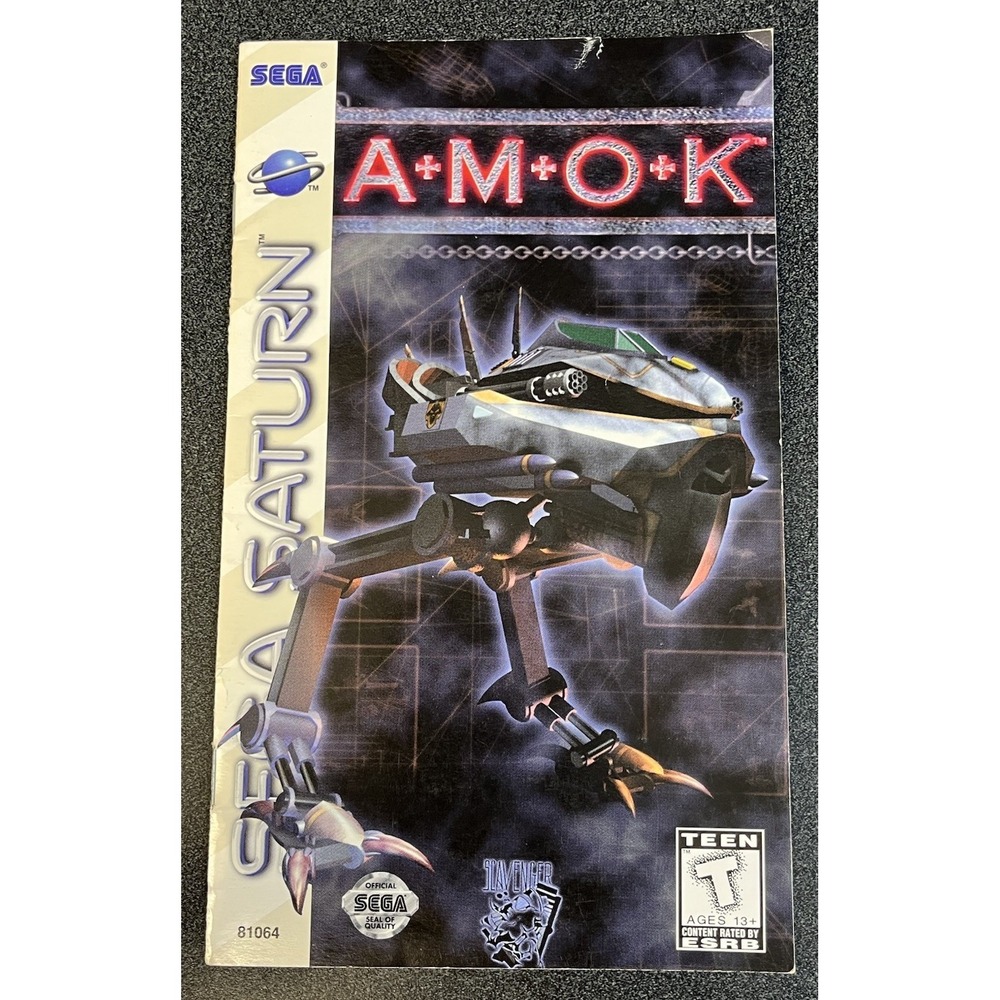 Sega Saturn Amok Instruction Manual Booklet Only 81064